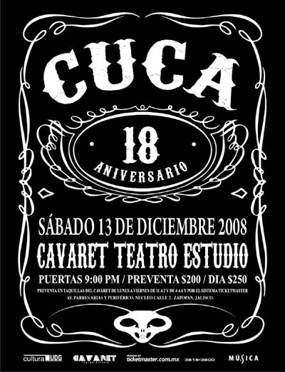 Cartel del 18 aniversario de Cuca