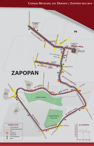 Ruta medio maratÃ³n Zapopan