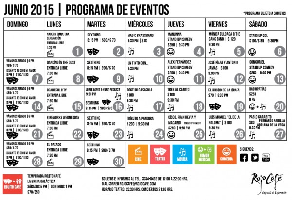 Actividades Junio en Rojo CafÃ©